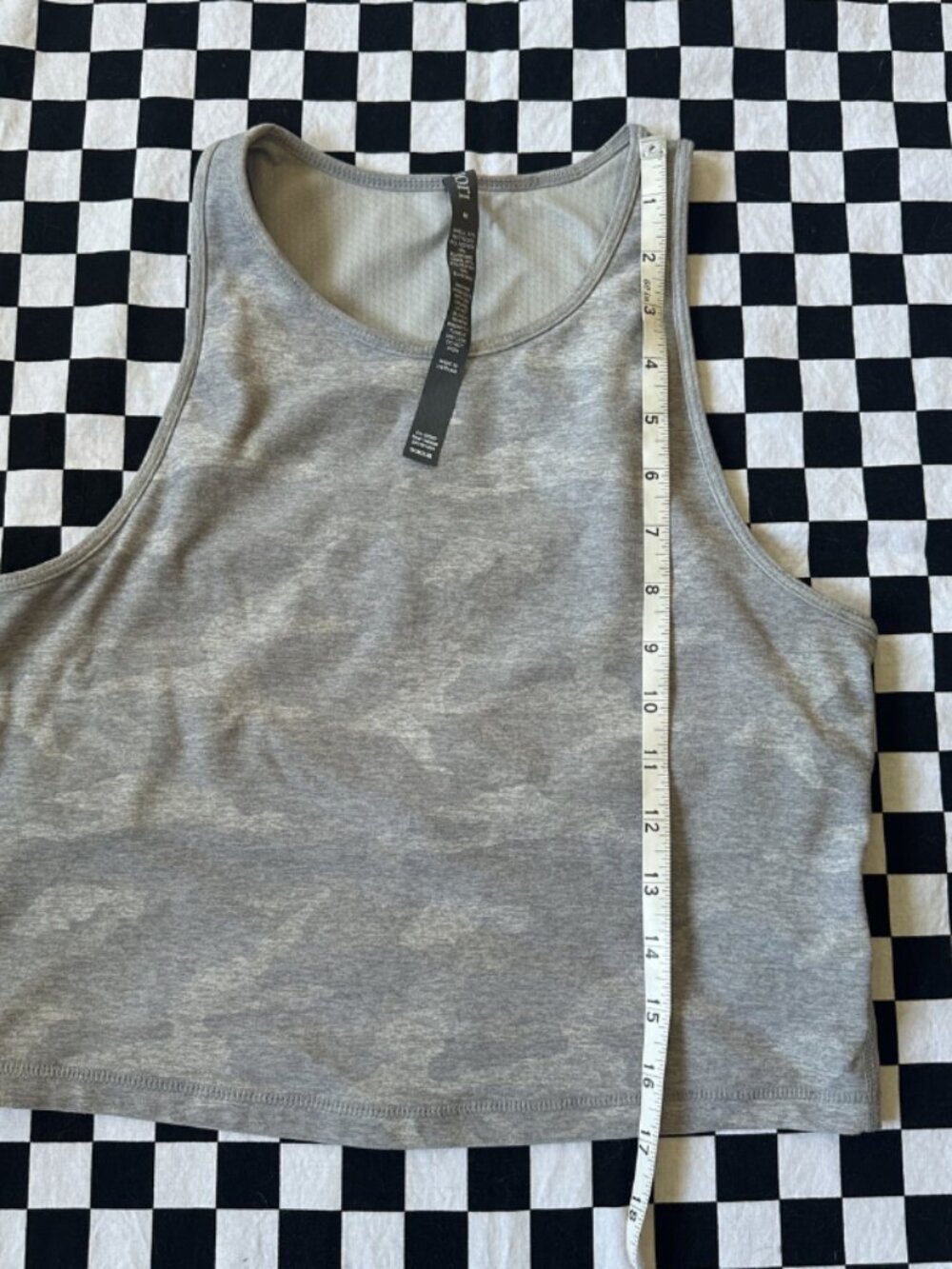 Vuori Grey Camo Workout Crop Tank - Picture 7 of 8